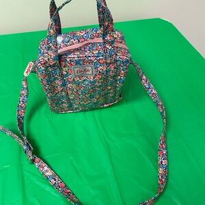 Cath Kidston Navy Floral Crossbody Bag with Pink Accents